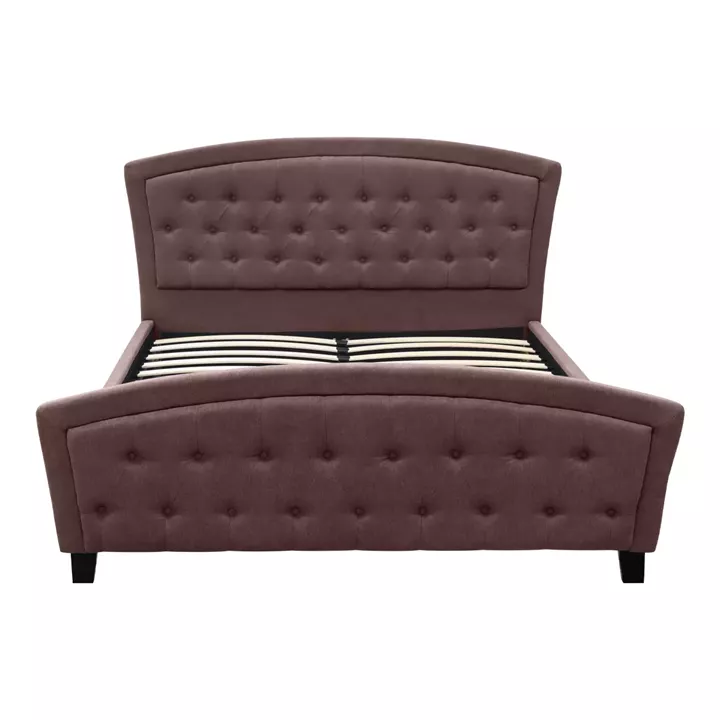 Κρεβάτι Alexia Megapap υφασμάτινο χρώμα καφέ 160x200εκ.