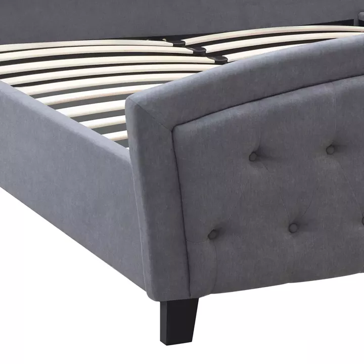 Κρεβάτι Alexia Megapap υφασμάτινο χρώμα γκρι 160x200εκ.