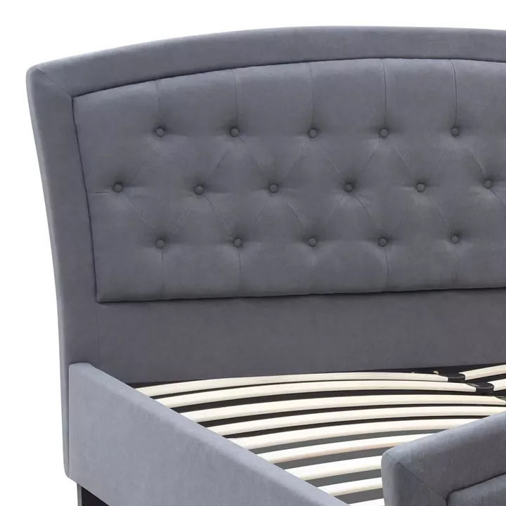 Κρεβάτι Alexia Megapap υφασμάτινο χρώμα γκρι 160x200εκ.