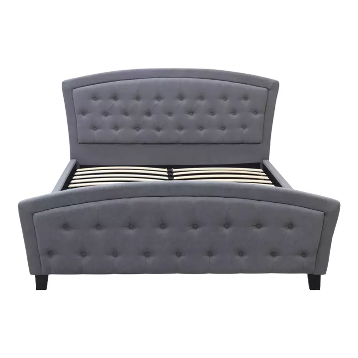 Κρεβάτι Alexia Megapap υφασμάτινο χρώμα γκρι 160x200εκ.