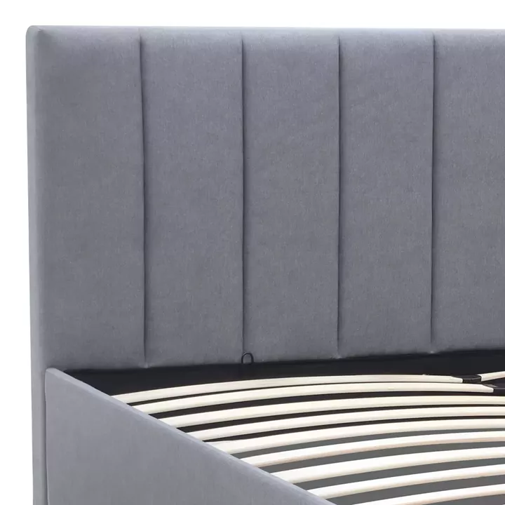 Κρεβάτι Renata Megapap υφασμάτινο με αποθηκευτικό χώρο χρώμα γκρι 160x200εκ.