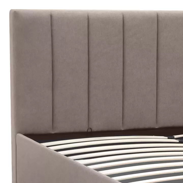 Κρεβάτι Renata Megapap υφασμάτινο με αποθηκευτικό χώρο χρώμα μπεζ 160x200εκ.