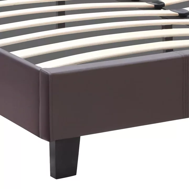 Κρεβάτι Sissy Megapap από τεχνόδερμα χρώμα καφέ 160x200εκ.