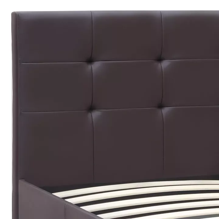 Κρεβάτι Sissy Megapap από τεχνόδερμα χρώμα καφέ 160x200εκ.