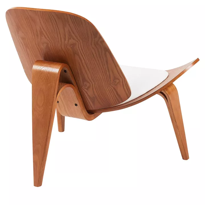 Πολυθρόνα ArteLibre THALOR Λευκό/Καφέ Ξύλο/PU 90x76.5x74.5cm