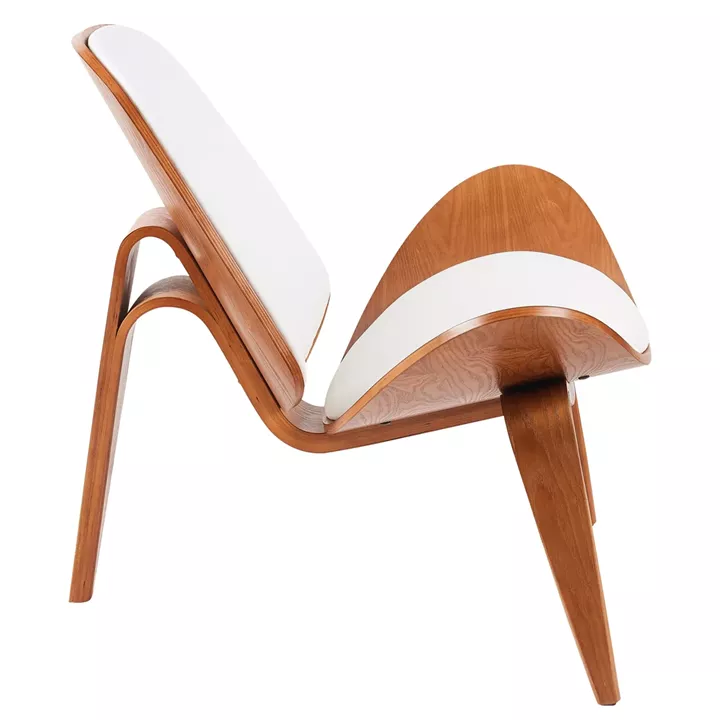 Πολυθρόνα ArteLibre THALOR Λευκό/Καφέ Ξύλο/PU 90x76.5x74.5cm