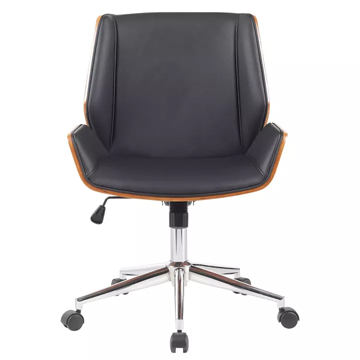 Καρέκλα Γραφείου ArteLibre ZAREK Μαύρο/Καφέ Ξύλο/PU/Αλουμίνιο 61x66.5x88.5-98m