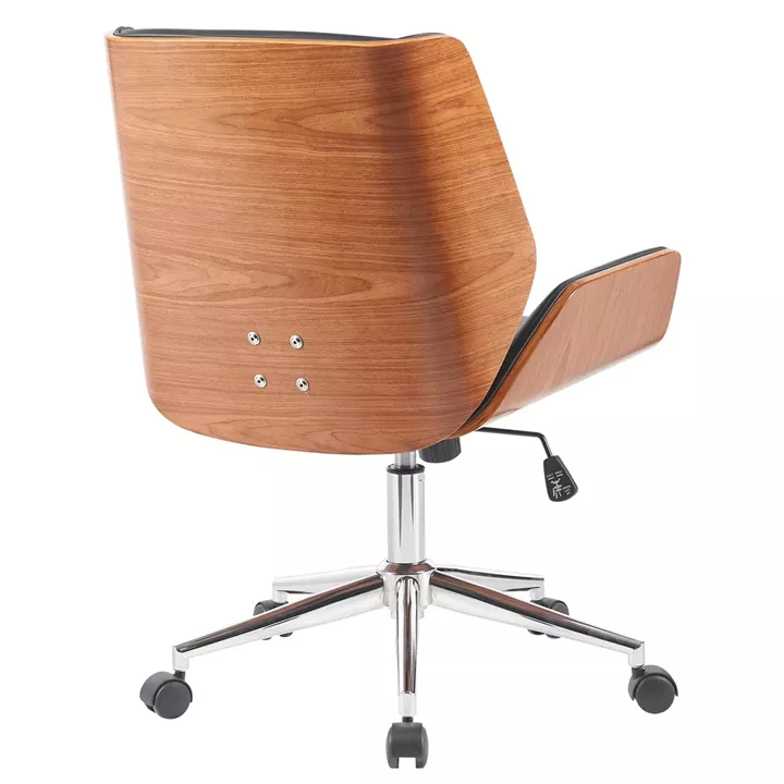 Καρέκλα Γραφείου ArteLibre ZAREK Μαύρο/Καφέ Ξύλο/PU/Αλουμίνιο 61x66.5x88.5-98m