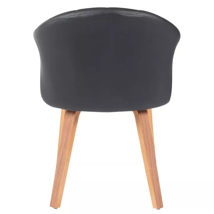 Καρέκλα Τραπεζαρίας ArteLibre CASSIAN Μαύρο/Καφέ Ξύλο/PU 55x58x78cm