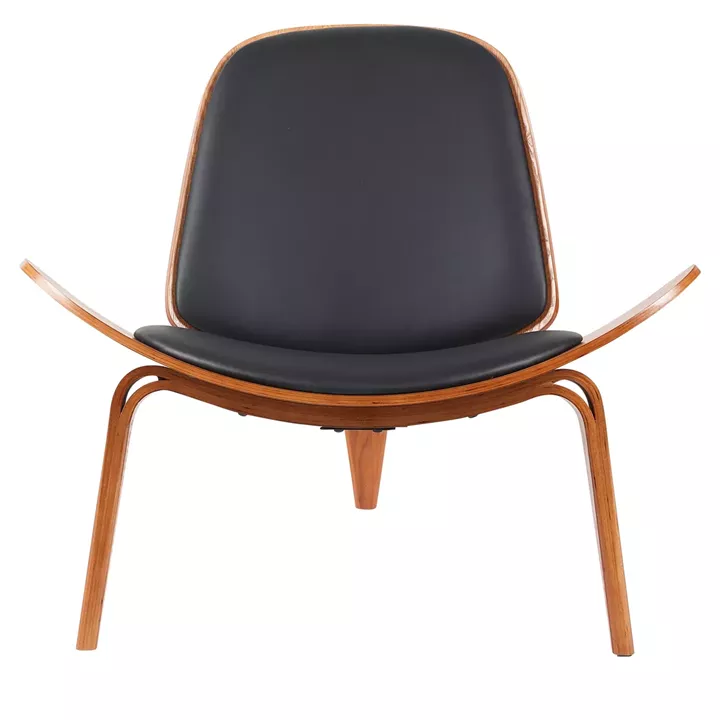 Πολυθρόνα ArteLibre THALOR Μαύρο/Καφέ Ξύλο/PU 90x76.5x74.5cm