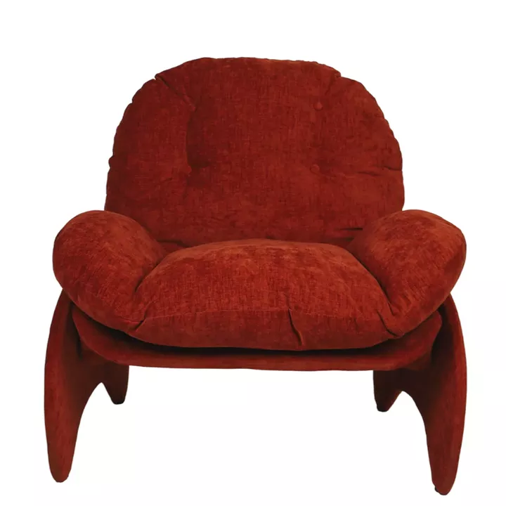 Πολυθρόνα ANANKE Πορτοκαλί Ύφασμα/Μέταλλο/Ξύλο 85x78x84cm