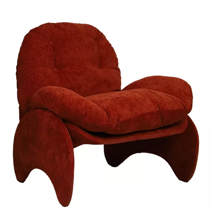 Πολυθρόνα ANANKE Πορτοκαλί Ύφασμα/Μέταλλο/Ξύλο 85x78x84cm