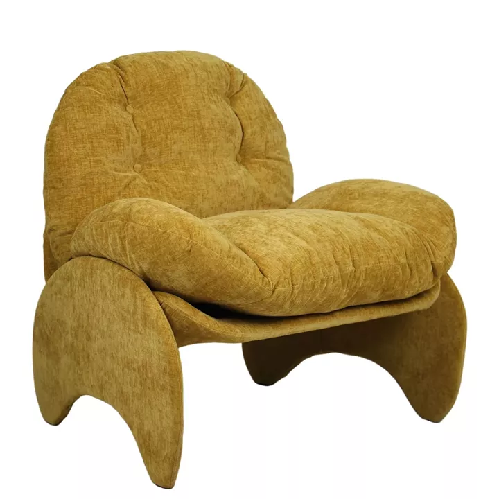 Πολυθρόνα ANANKE Κίτρινο Ύφασμα/Μέταλλο/Ξύλο 85x78x84cm