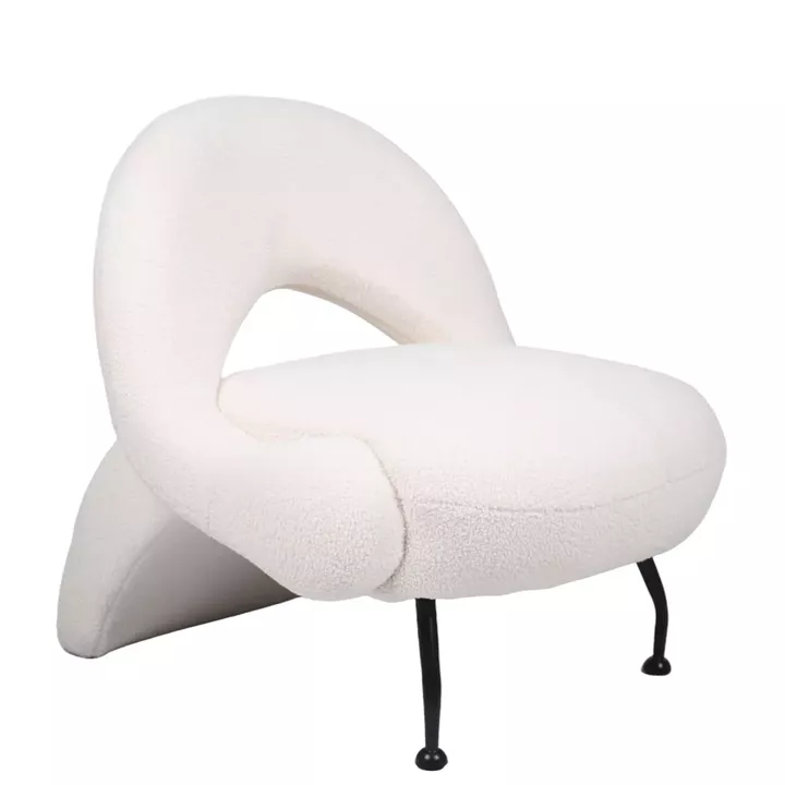 Πολυθρόνα PASIPHAE Μπεζ Ύφασμα/Μέταλλο/Ξύλο 80x86x80cm