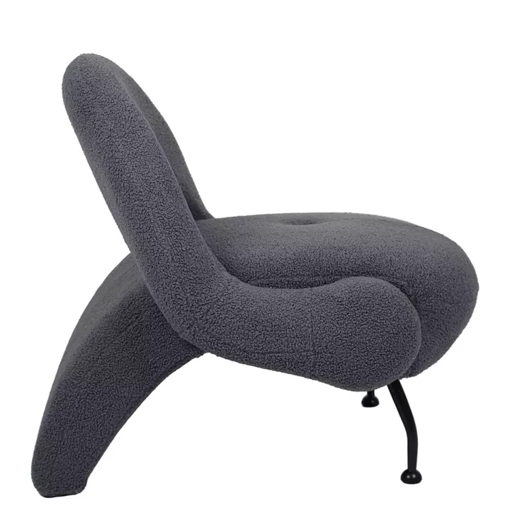 Πολυθρόνα PASIPHAE Γκρι Ύφασμα/Μέταλλο/Ξύλο 80x86x80cm