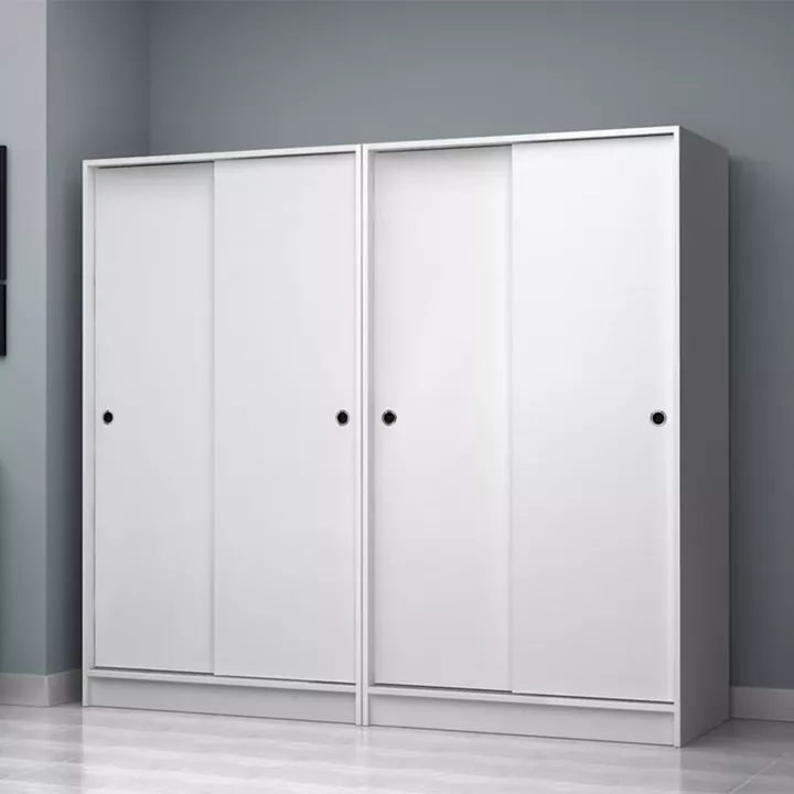 Ντουλάπα ρούχων Regio Megapap τετράφυλλη συρόμενη χρώμα λευκό 200x60x181εκ.