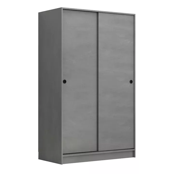 Ντουλάπα ρούχων Regio Megapap δίφυλλη συρόμενη χρώμα καρυδί 120x60x200εκ.