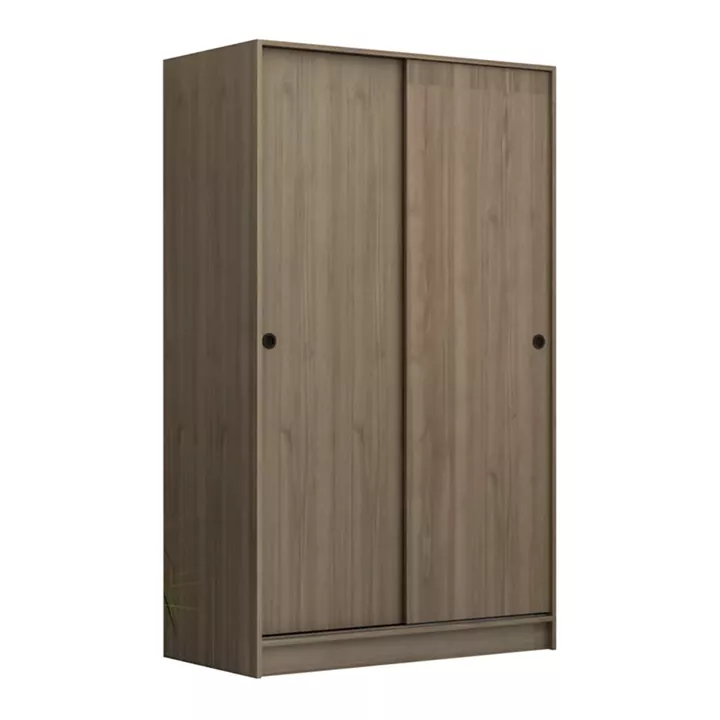 Ντουλάπα ρούχων Regio Megapap δίφυλλη συρόμενη χρώμα γκρι σκυροδέματος 120x60x200εκ.