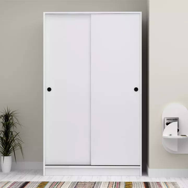 Ντουλάπα ρούχων Regio Megapap δίφυλλη συρόμενη χρώμα λευκό 120x60x200εκ.