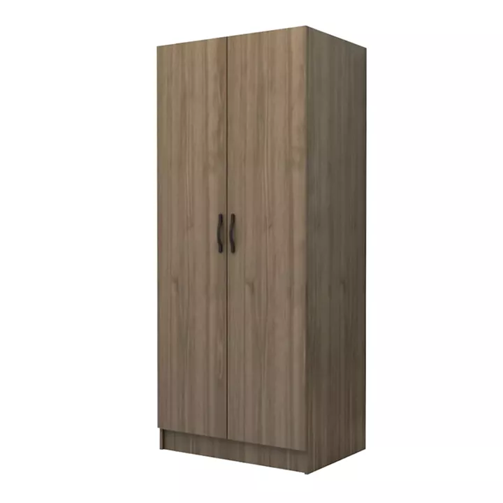 Ντουλάπα ρούχων Vivian Megapap δίφυλλη χρώμα καρυδί 80x51,8x181εκ.