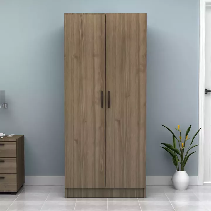 Ντουλάπα ρούχων Vivian Megapap δίφυλλη χρώμα καρυδί 80x51,8x181εκ.