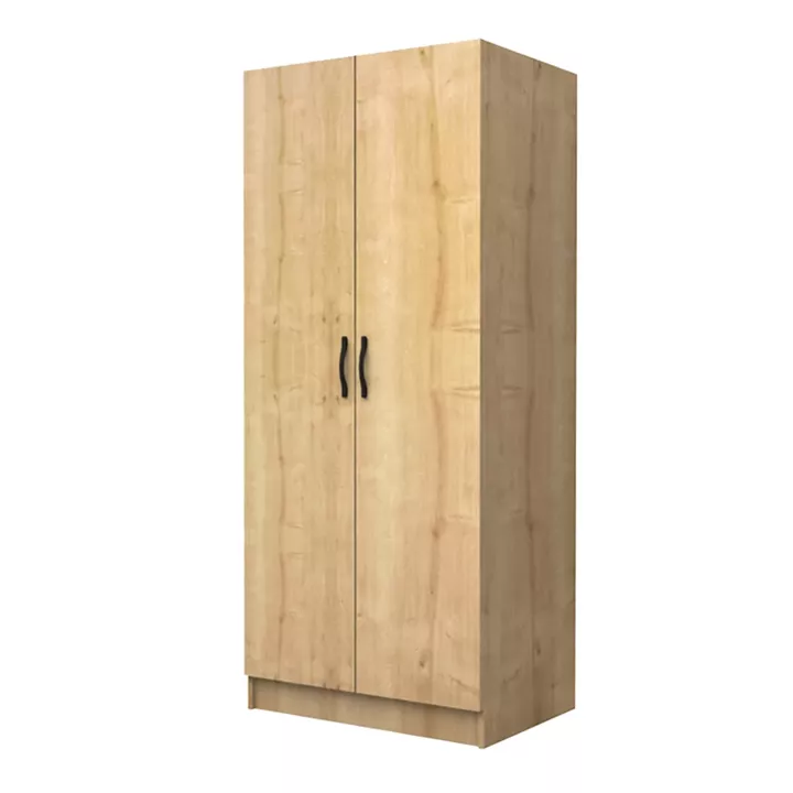 Ντουλάπα ρούχων Vivian Megapap δίφυλλη χρώμα φυσικό οξιάς 80x51,8x181εκ.