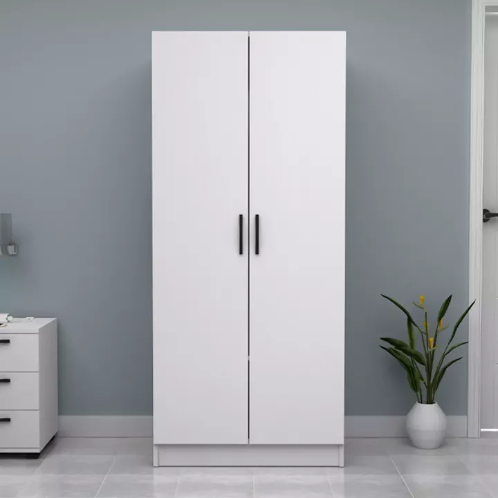 Ντουλάπα ρούχων Vivian Megapap δίφυλλη χρώμα λευκό 80x51,8x181εκ.