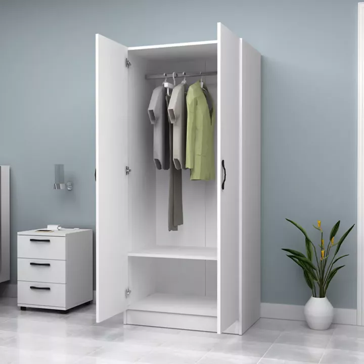 Ντουλάπα ρούχων Vivian Megapap δίφυλλη χρώμα λευκό 80x51,8x181εκ.