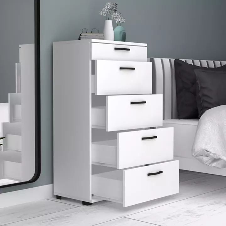 Συρταριέρα Helia Megapap χρώμα λευκό 60x44x108εκ.