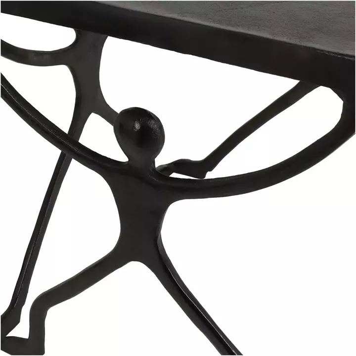 Τραπεζάκι ArteLibre Άνθρωποι Μαύρο Αλουμίνιο 58x58x49cm Σετ 2Τμχ