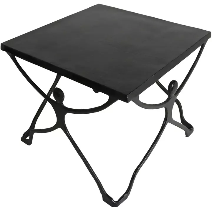 Τραπεζάκι ArteLibre Άνθρωποι Μαύρο Αλουμίνιο 58x58x49cm Σετ 2Τμχ