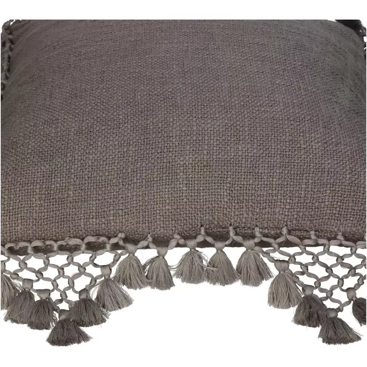 Μαξιλάρι ArteLibre Με Φούντες Γκρι Βαμβακερό 45x45cm