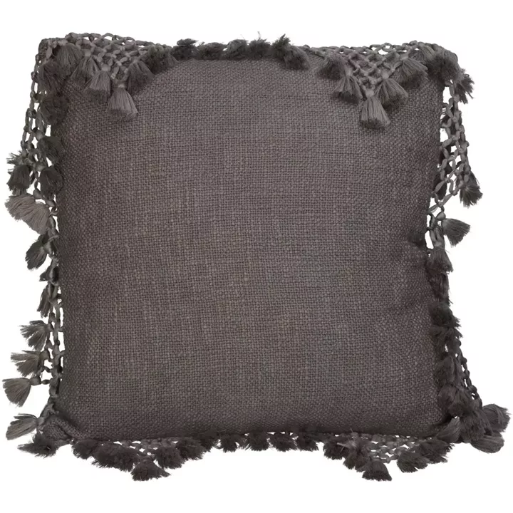 Μαξιλάρι ArteLibre Με Φούντες Γκρι Βαμβακερό 45x45cm