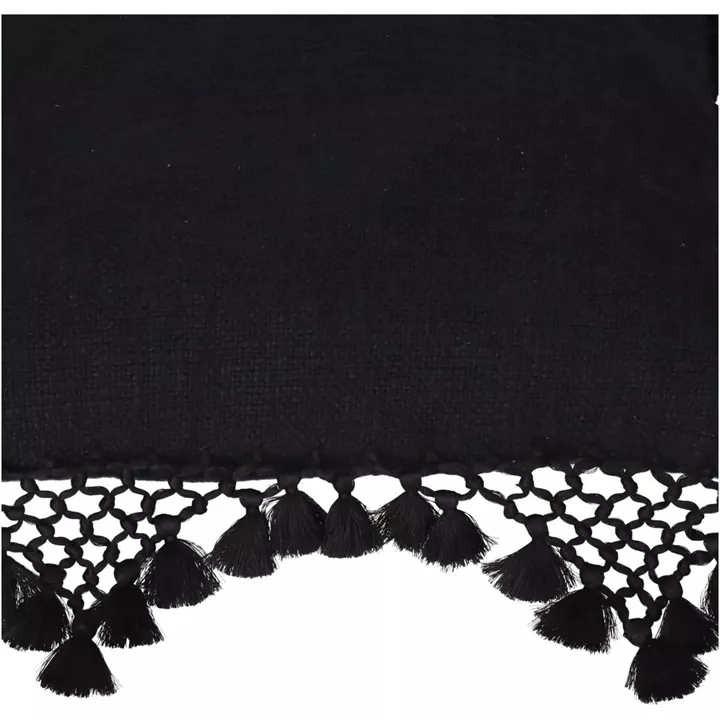 Μαξιλάρι ArteLibre Με Φούντες Μαύρο Βαμβακερό 45x45cm