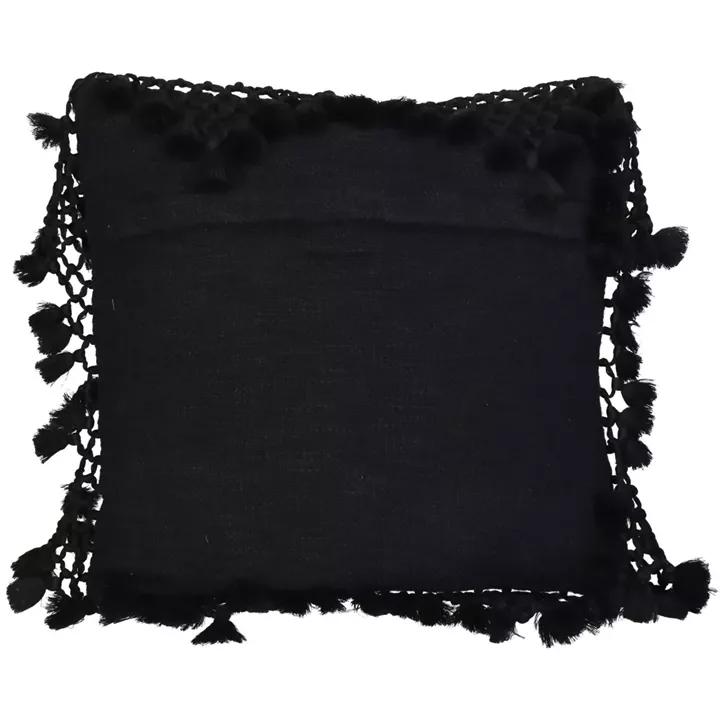 Μαξιλάρι ArteLibre Με Φούντες Μαύρο Βαμβακερό 45x45cm