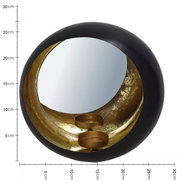 Καθρέπτης ArteLibre Μαύρο Μέταλλο 29x13x27cm