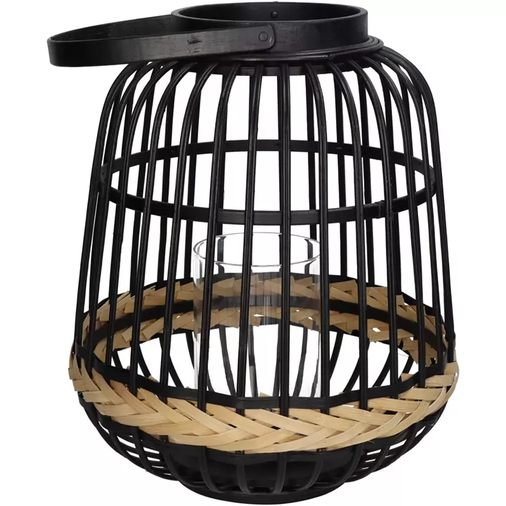 Φανάρι ArteLibre Μαύρο Μπαμπού 29.5x29.5x34.5cm