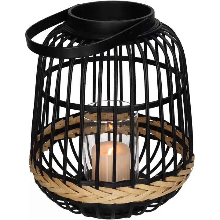 Φανάρι ArteLibre Μαύρο Μπαμπού 29.5x29.5x34.5cm