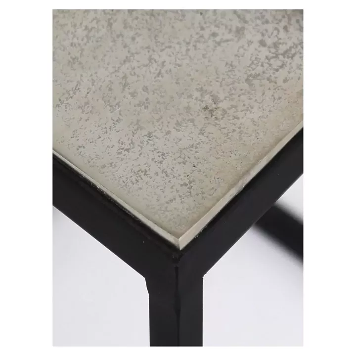 Τραπεζάκι ArteLibre Ασημί Αλουμίνιο 50x50x50cm Σετ 2Τμχ