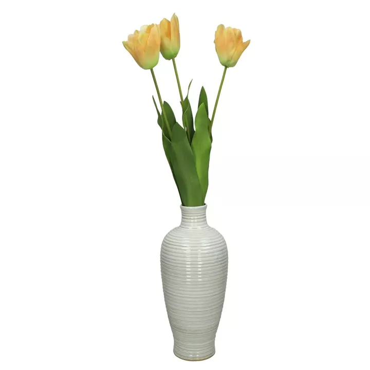 Βάζο ArteLibre Λευκό Πέτρα 18x18x30cm