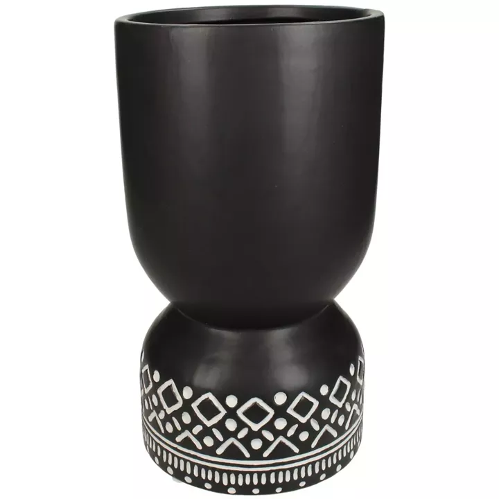 Κασπώ ArteLibre Tribal Μαύρο Κεραμικό 15x15x27.5cm