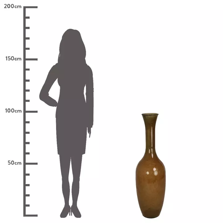 Βάζο ArteLibre Καφέ Ανακυκλωμένο Γυαλί 30x30x100cm