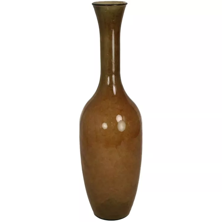 Βάζο ArteLibre Καφέ Ανακυκλωμένο Γυαλί 30x30x100cm