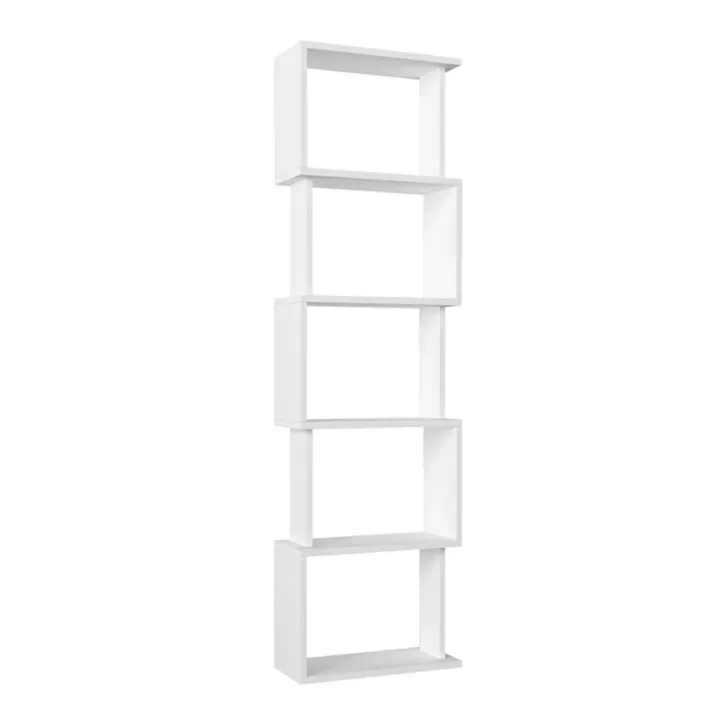 Βιβλιοθήκη Alvina Megapap χρώμα λευκό 45x19,6x158,8εκ.