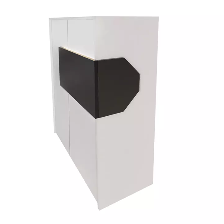 Γραφείο υποδοχής - reception Aloha Megapap με LED χρώμα λευκό - ανθρακί 95,5x40x110,3εκ.