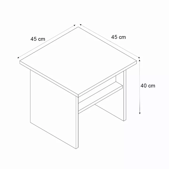 Τραπεζάκι σαλονιού - γραφείου Nika Megapap χρώμα sepet oak - ανθρακί 45x45x40εκ.