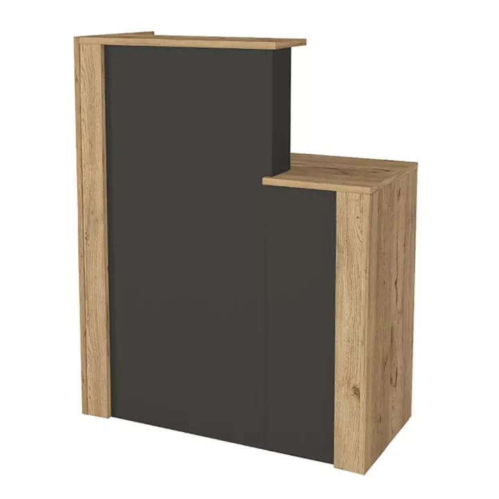 Γραφείο υποδοχής - reception Enter Megapap χρώμα sepet oak - ανθρακί 86,9x40x110,3εκ.