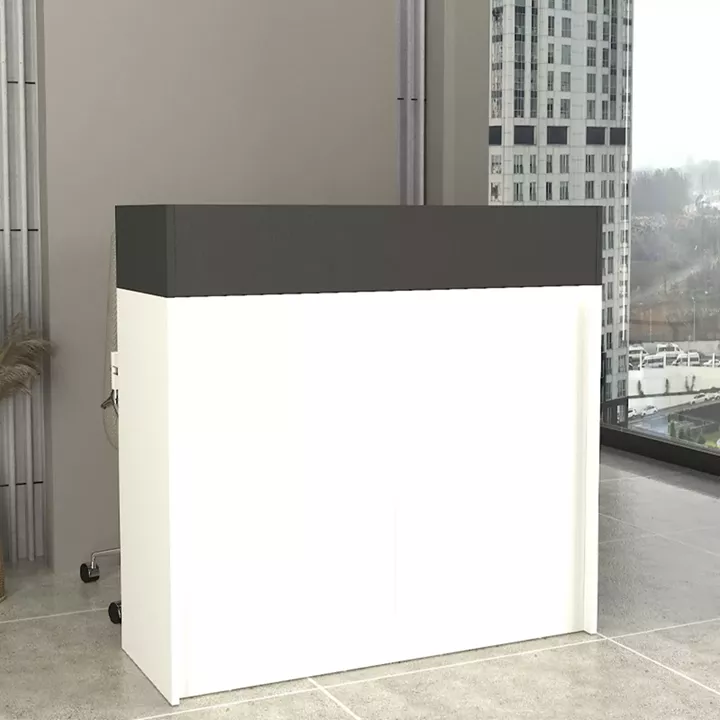 Γραφείο υποδοχής - reception Wilko Megapap με LED χρώμα λευκό - ανθρακί 113,6x42x110εκ.