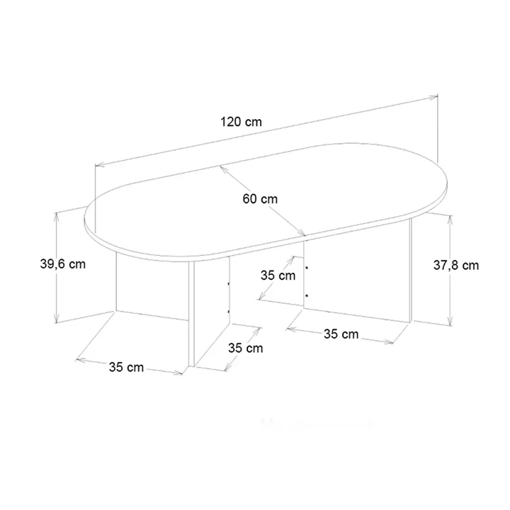 Τραπεζάκι σαλονιού Cortado Megapap χρώμα travertine 120x60x39,6εκ.