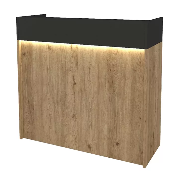 Γραφείο υποδοχής - reception Wilko Megapap με LED χρώμα sepet oak - ανθρακί 113,6x42x110εκ.